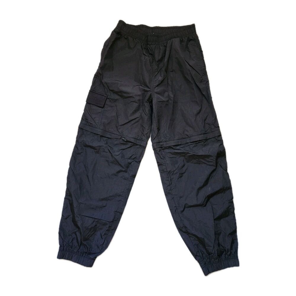 All Things Golden Black Nylon Cargo Jogger Pants Womens L Streetwear Utility EUC